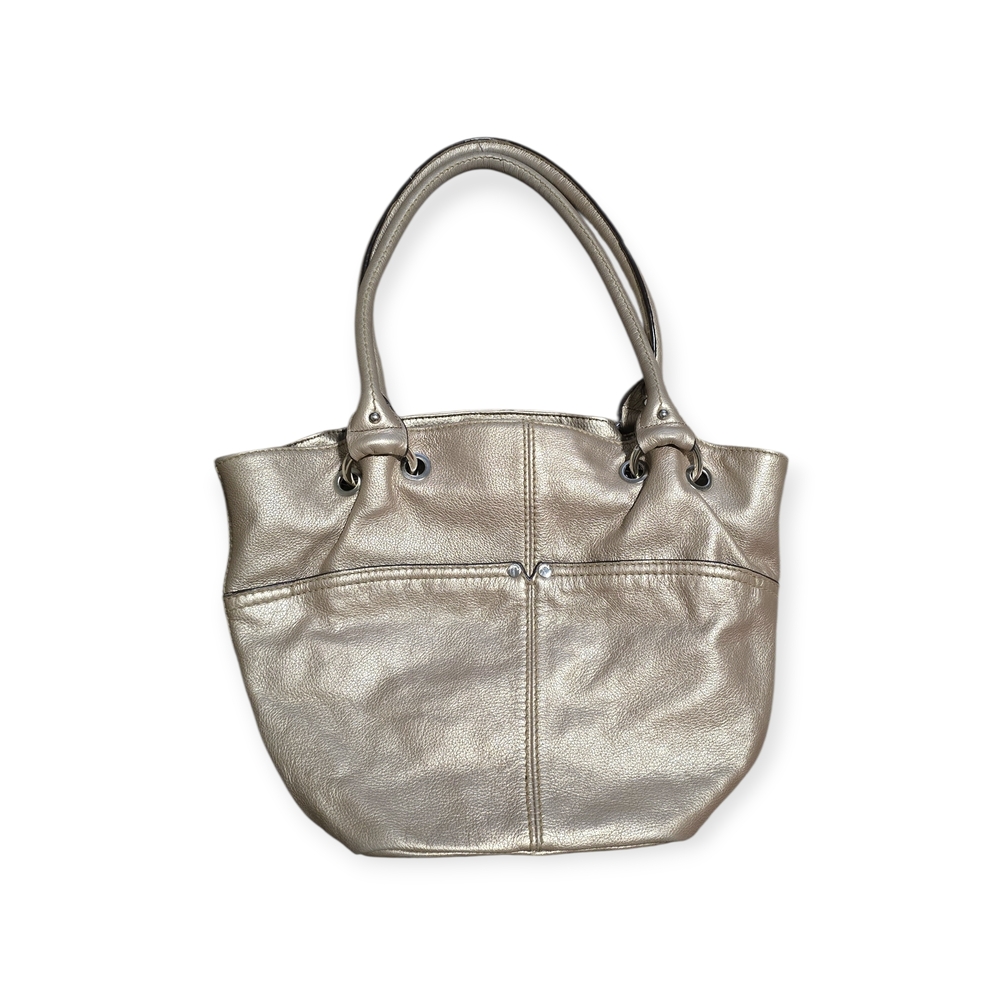 Tignanello Metallic Gold Leather Shoulder Bag - Picture 2 of 13